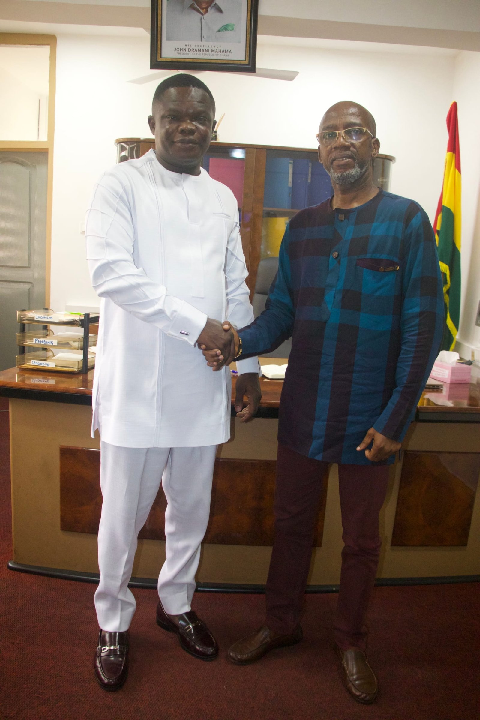 Rex Omar meets Registrar of Ghana Scholarship Secretariat to discuss quota for creatives