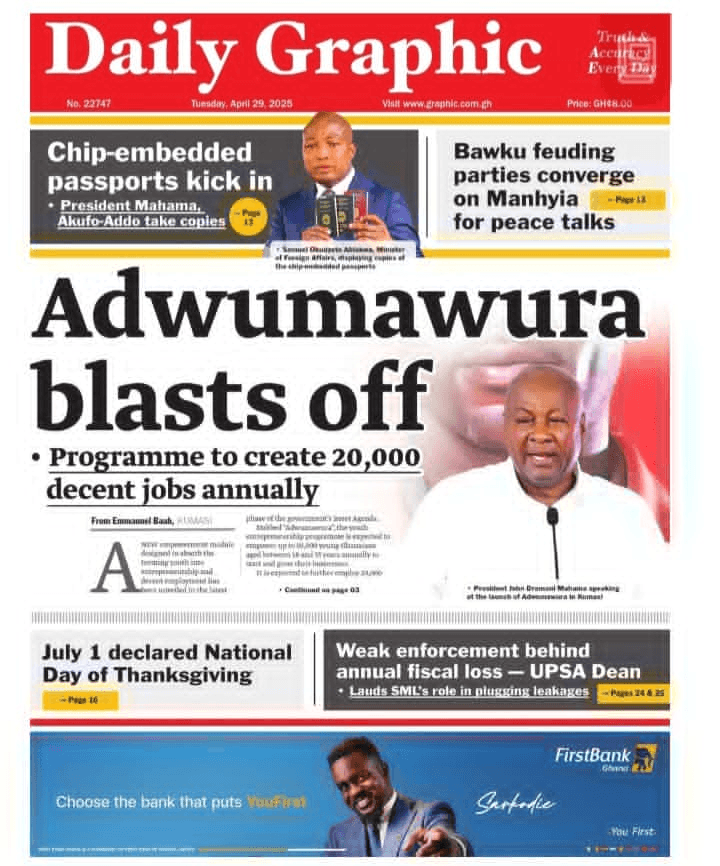Today’s Front pages: Tuesday, April 29, 2025
