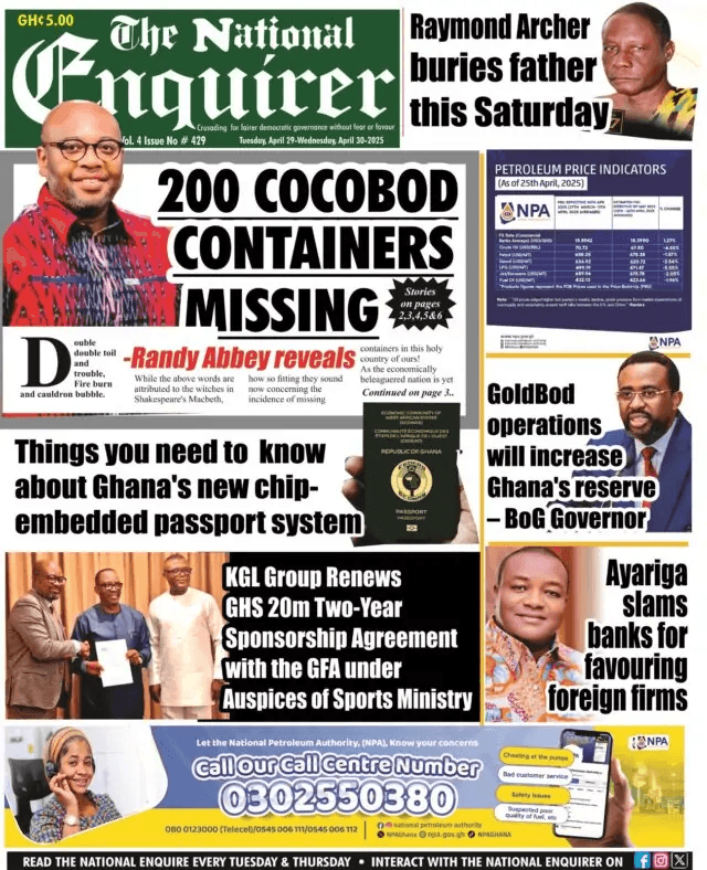 Today’s Front pages: Tuesday, April 29, 2025