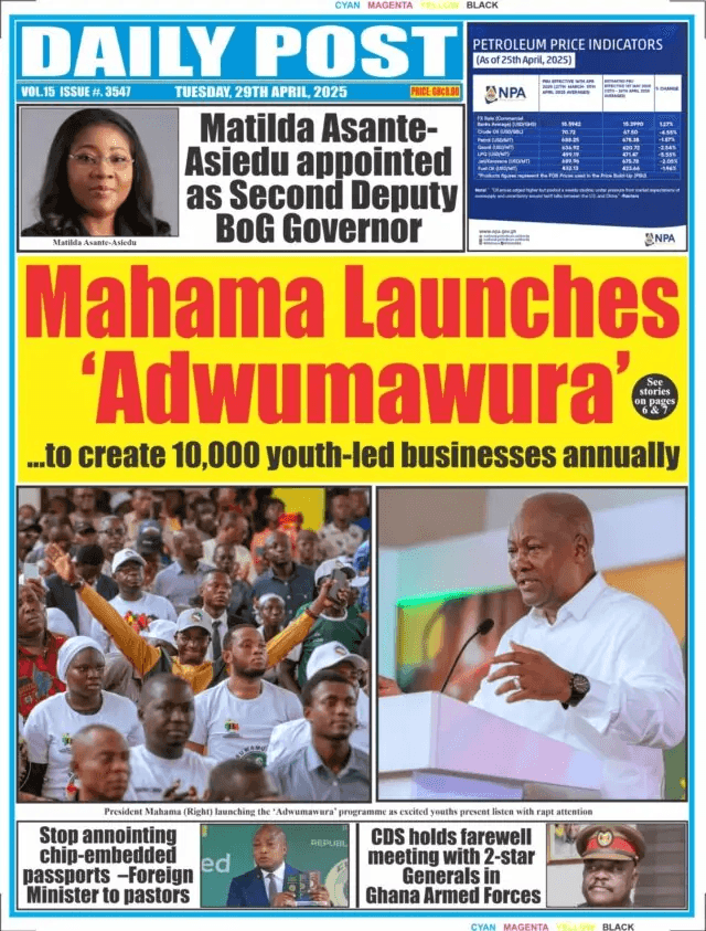 Today’s Front pages: Tuesday, April 29, 2025