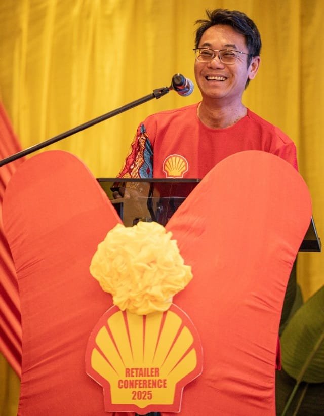 Managing Director of Vivo Energy Ghana, Christian Li, delivering his address at the Retail Conference and Awards