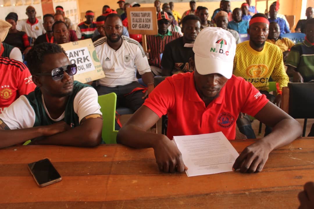Garu NDC youth protest against leadership style of their MP