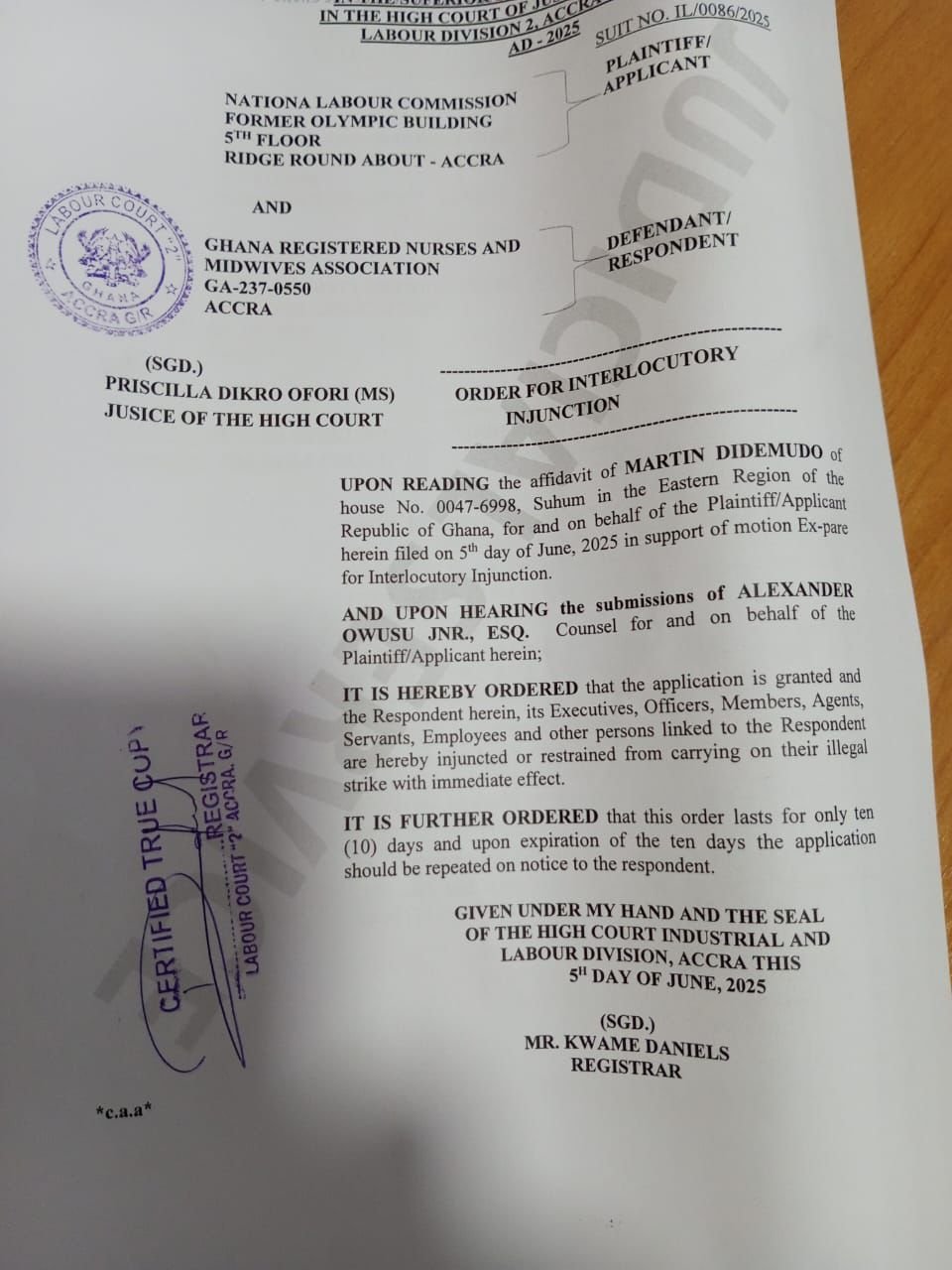 NLC secures high court injunction to end nurses’ strike