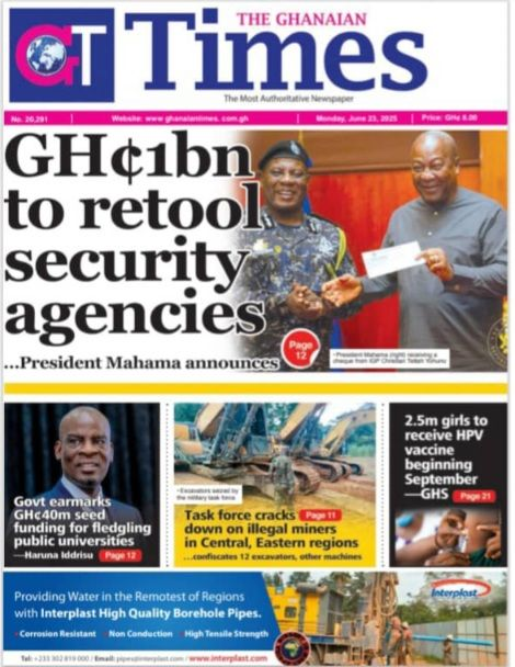 Today’s Front pages: Monday, June 23, 2025