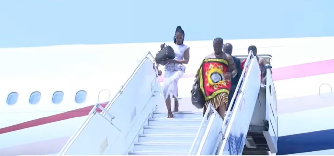 King Mswati III of Eswatini arrives in Ghana for a four-day tour visit