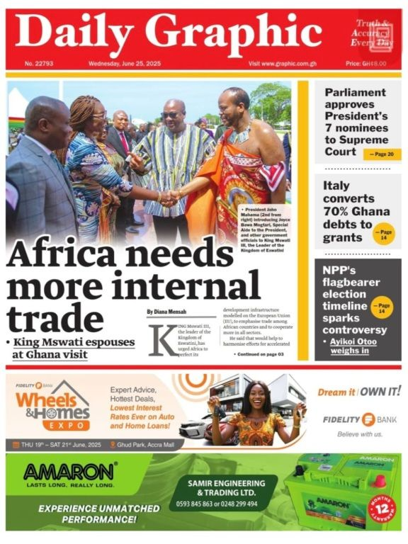 Today’s Front pages :Wednesday, June 25, 2025
