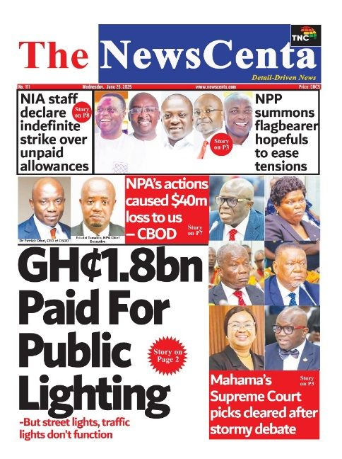 Today’s Front pages :Wednesday, June 25, 2025