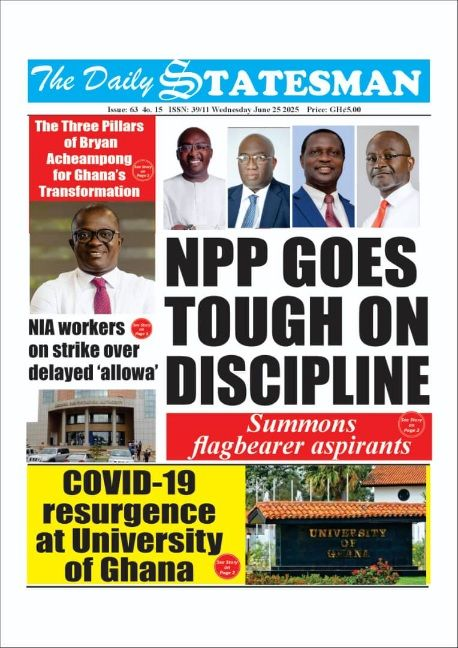 Today’s Front pages :Wednesday, June 25, 2025