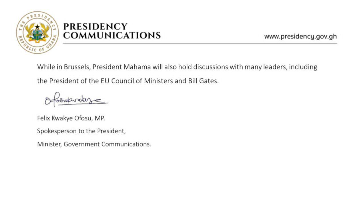 Mahama in Brussels to champion global vaccine access at Gavi Summit
