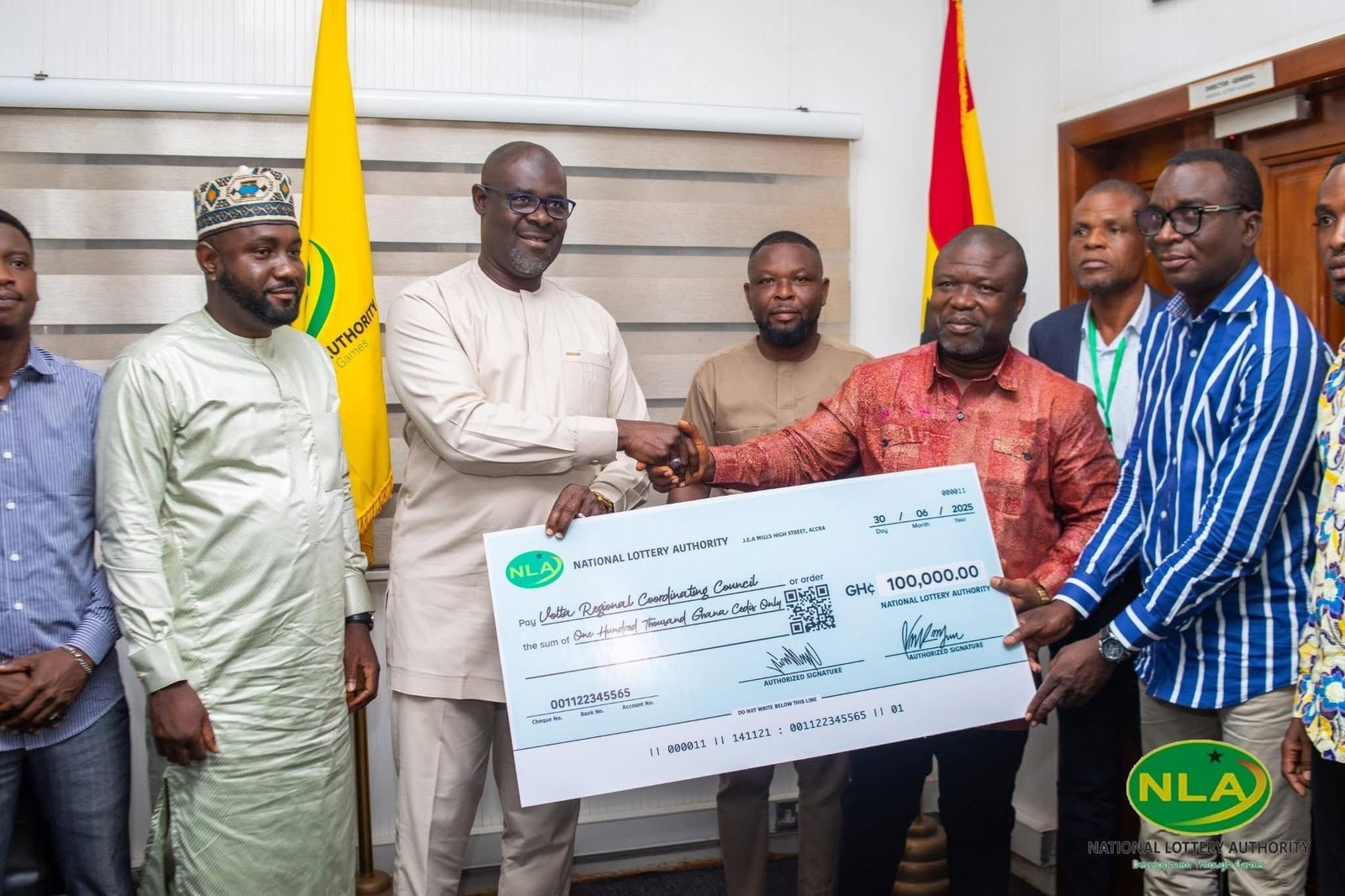 NLA donates GH₵100,000 to support tidal tave victims in coastal Volta